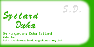 szilard duha business card